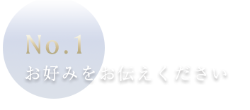 お好みをお伝えください